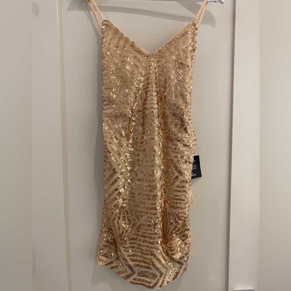 Rose Gold Sparkly Sequin Dress